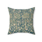 Faux Suede Cushion inspired by William Morris - Melsetter Collection (Evergreen Teal)