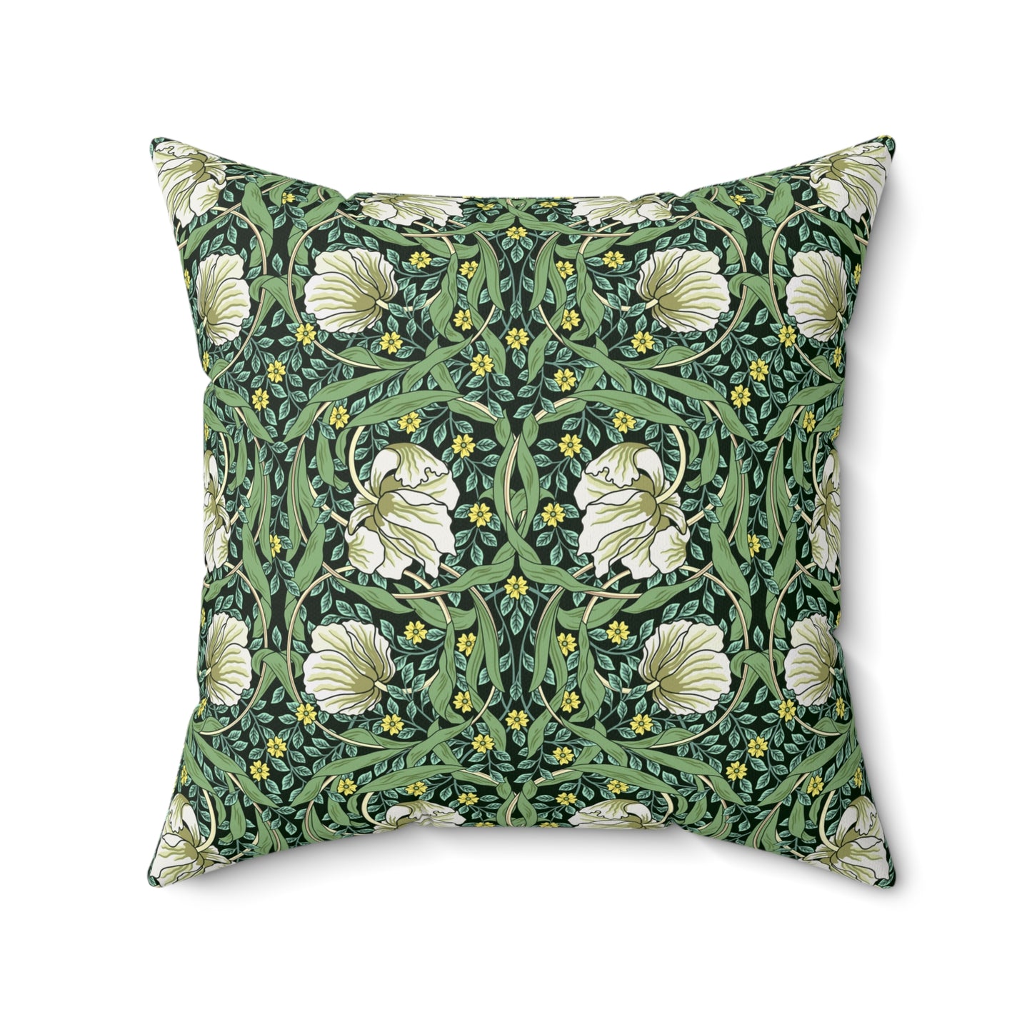 Faux Suede Cushion inspired by William Morris - Pimpernel Collection (Green)
