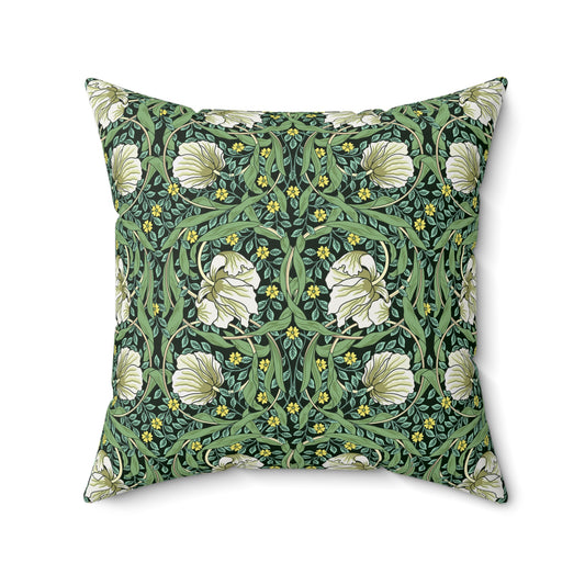 Faux Suede Cushion inspired by William Morris - Pimpernel Collection (Green)