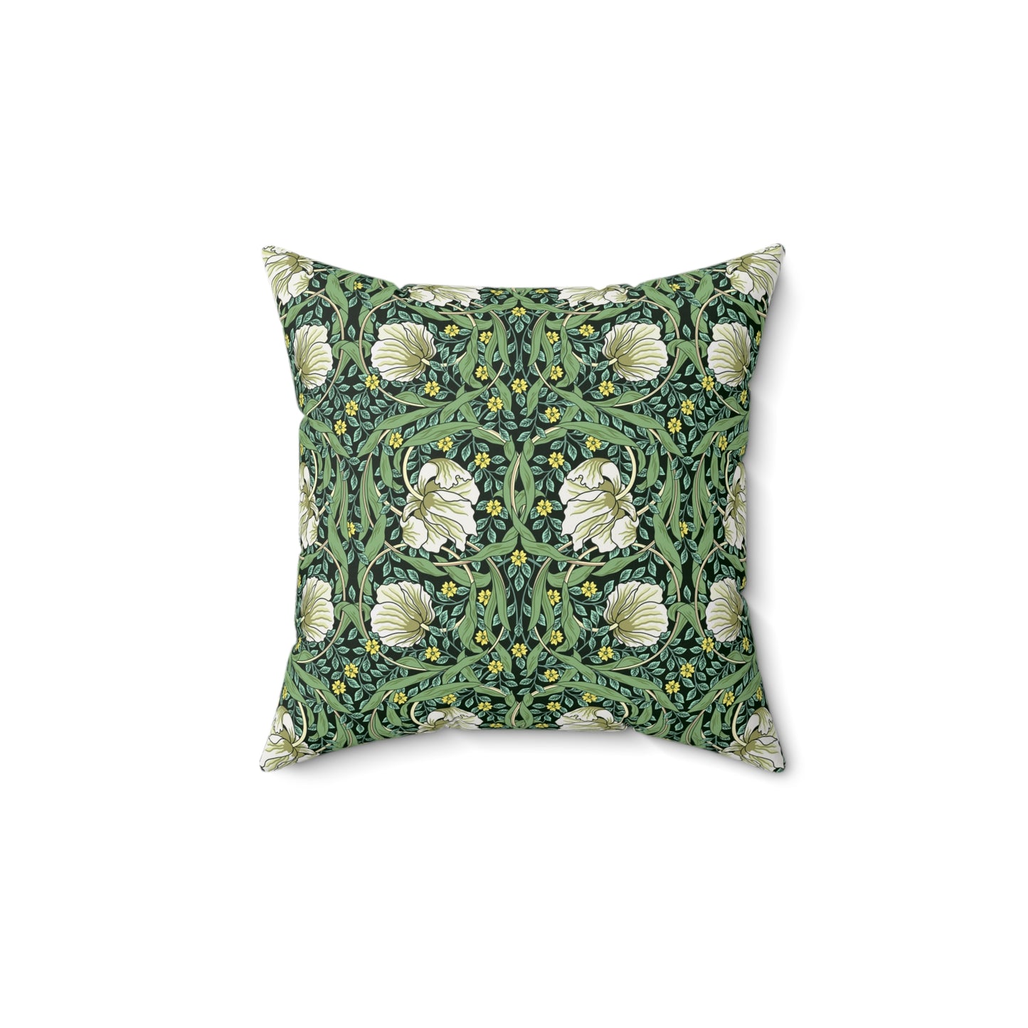 Faux Suede Cushion inspired by William Morris - Pimpernel Collection (Green)