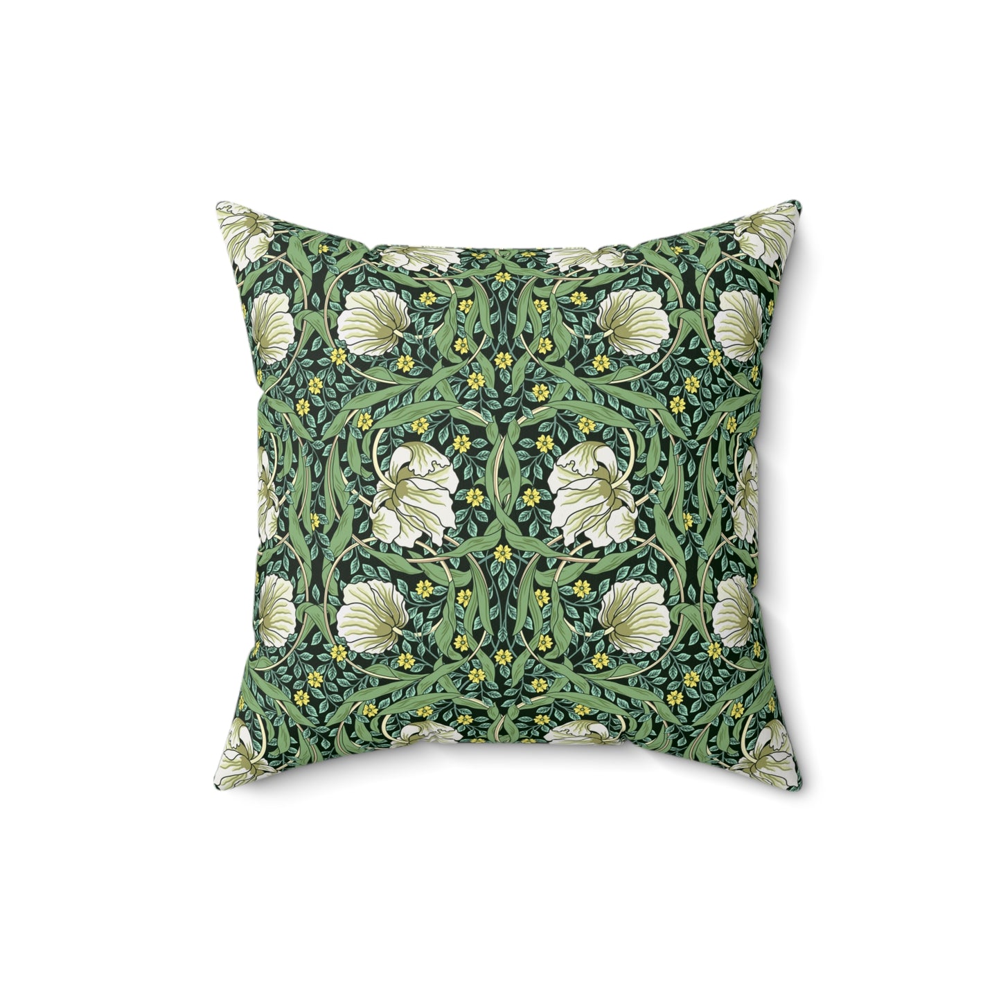 Faux Suede Cushion inspired by William Morris - Pimpernel Collection (Green)