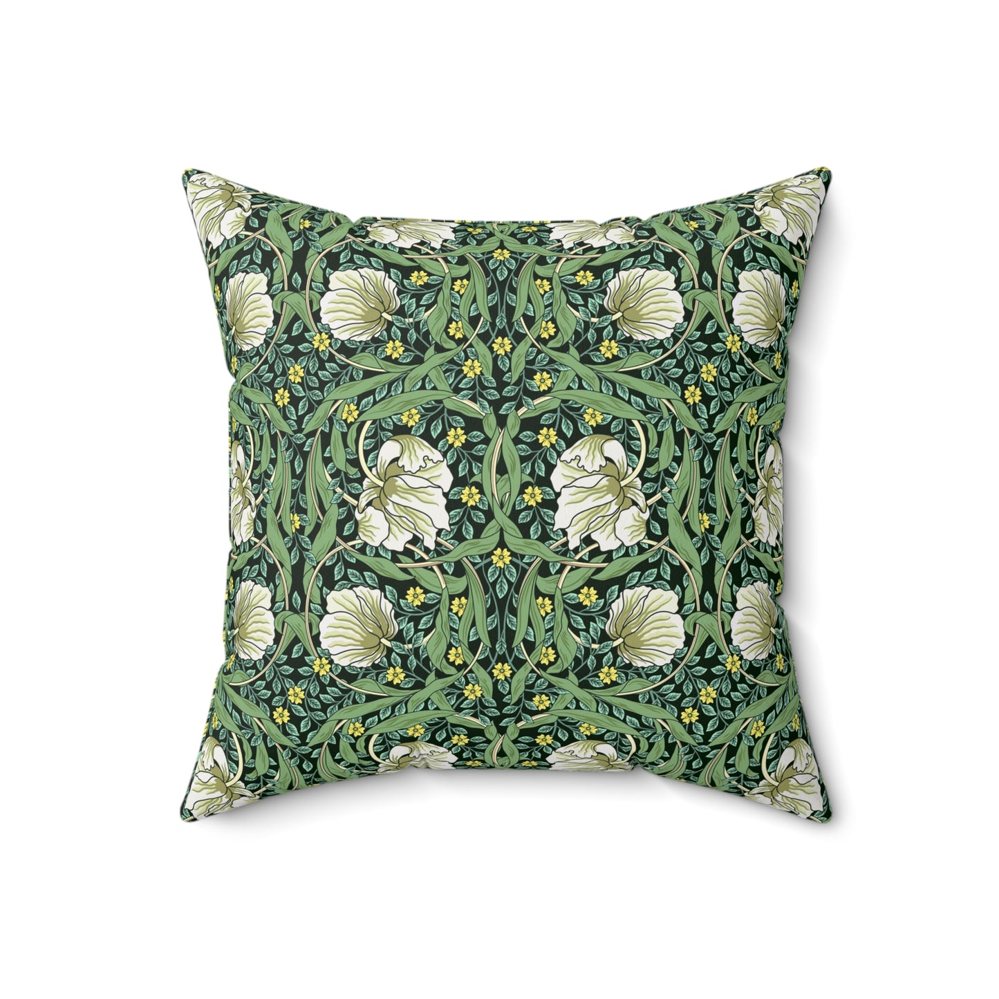 Faux Suede Cushion inspired by William Morris - Pimpernel Collection (Green)