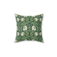 Faux Suede Cushion inspired by William Morris - Pimpernel Collection (Green)