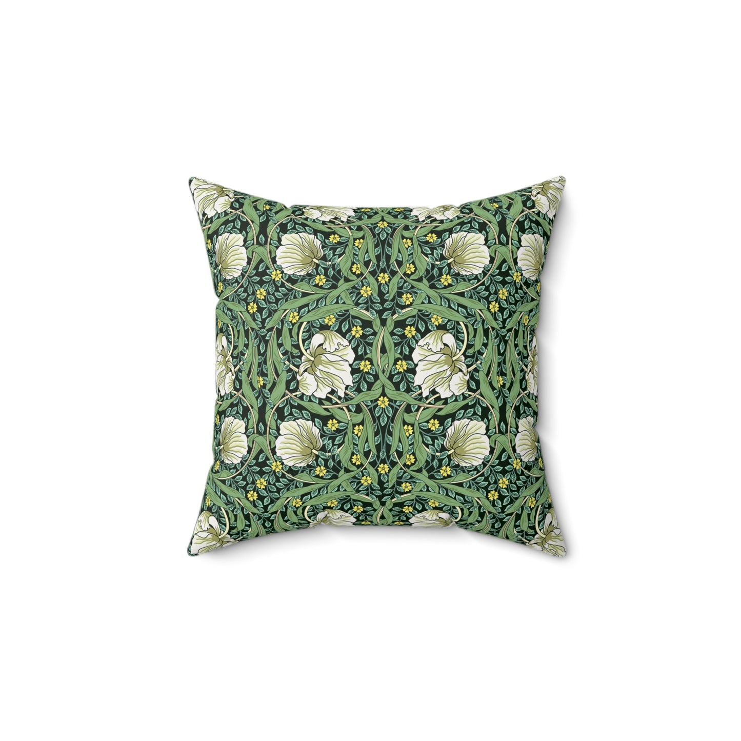 Faux Suede Cushion inspired by William Morris - Pimpernel Collection (Green)
