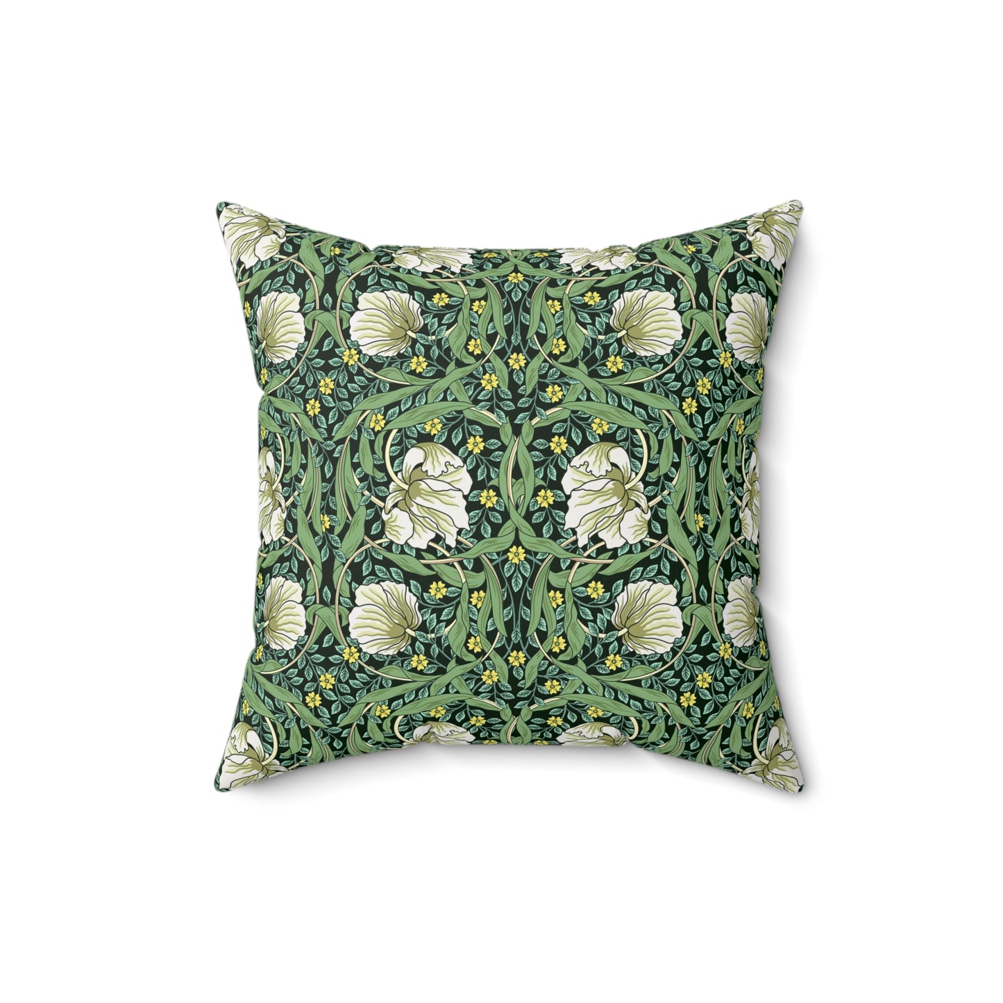Faux Suede Cushion inspired by William Morris - Pimpernel Collection (Green)