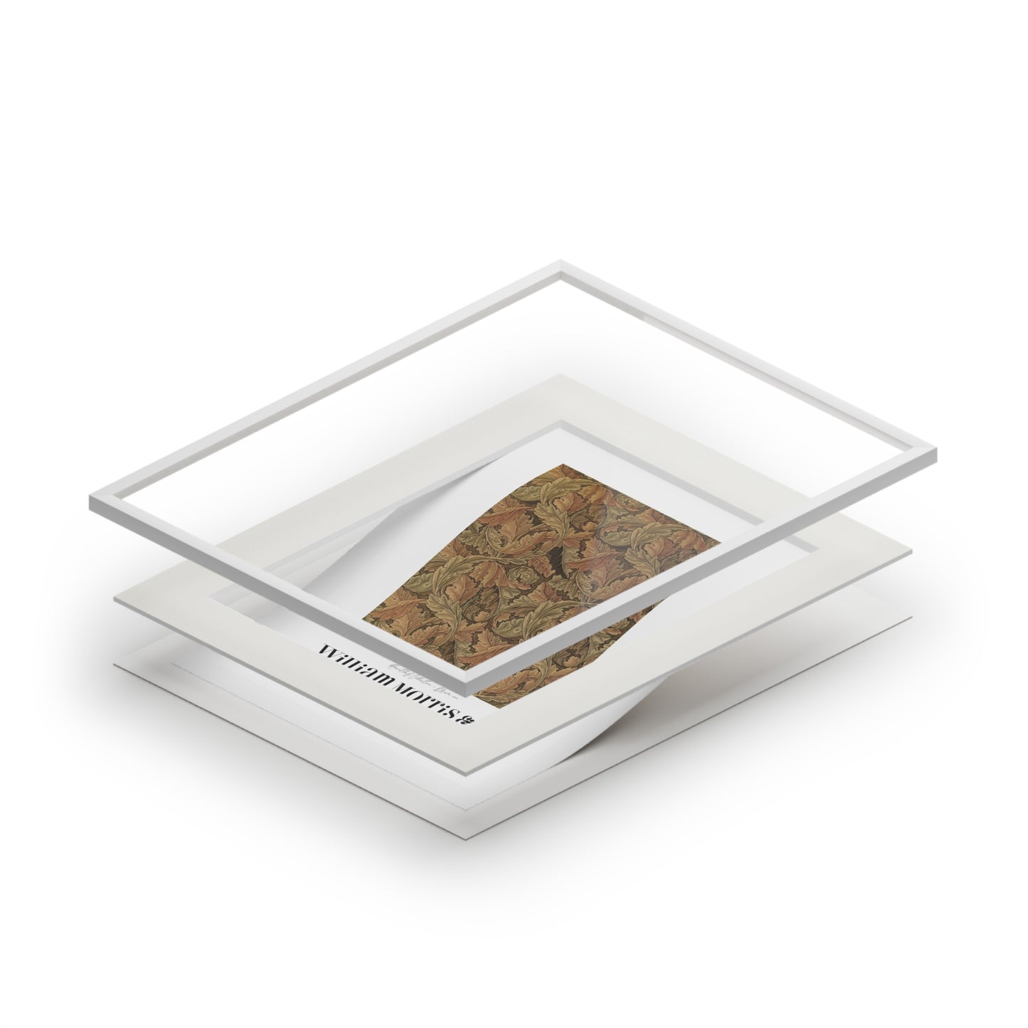 Stack of glass plates with a textured stone on top, on a white background