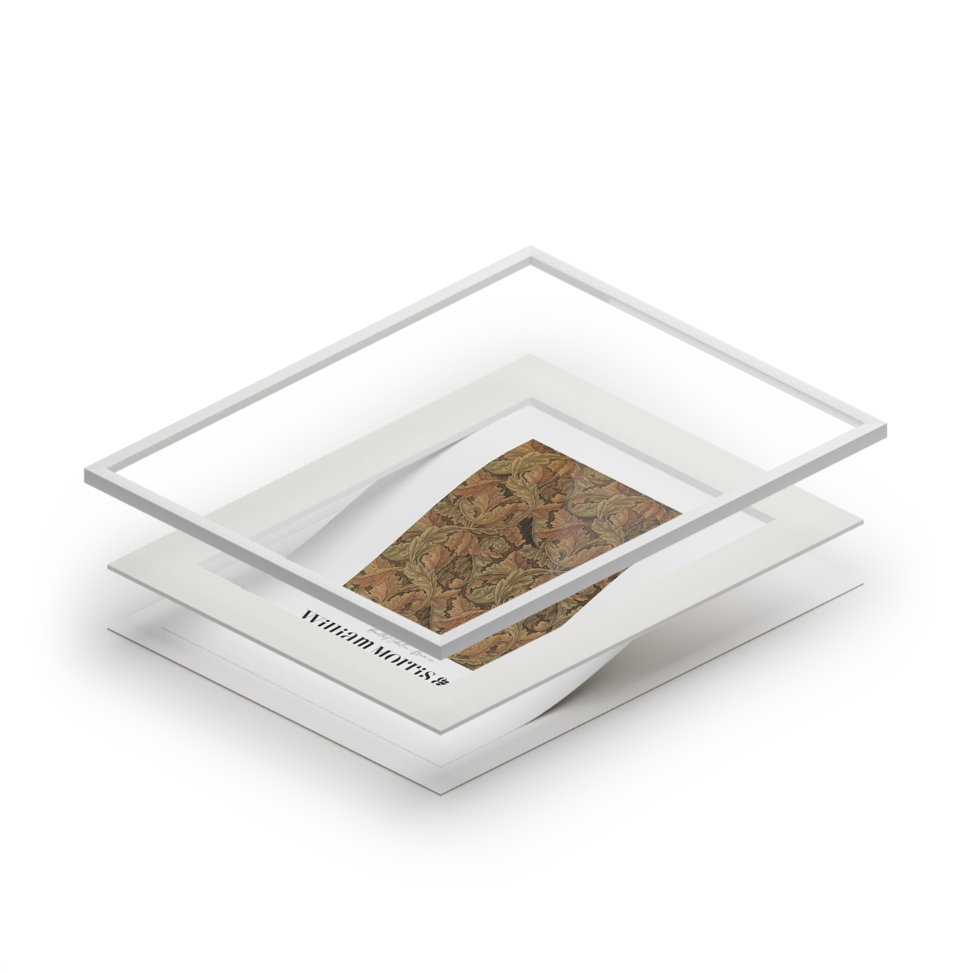 Stack of glass plates with a textured stone on top, on a white background