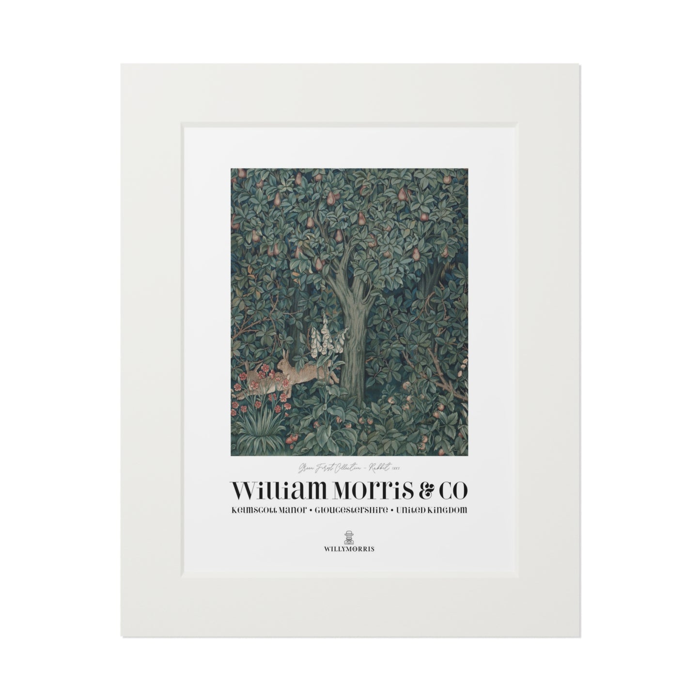 Framed artwork with a nature-themed design and 'William Morris & Co' branding.