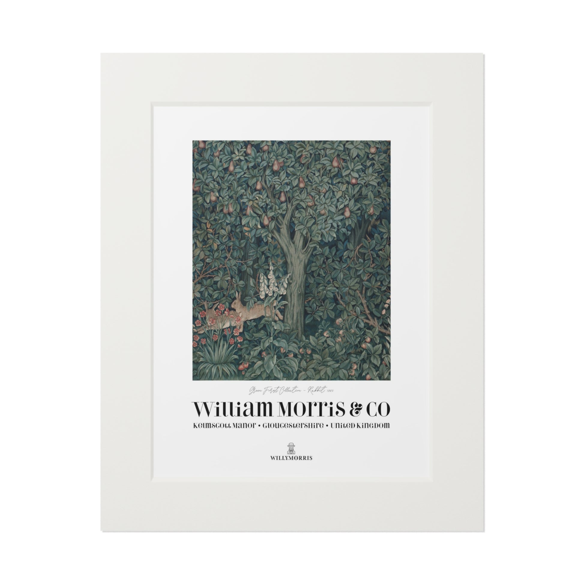 Framed artwork with a nature-themed design and 'William Morris & Co' branding.