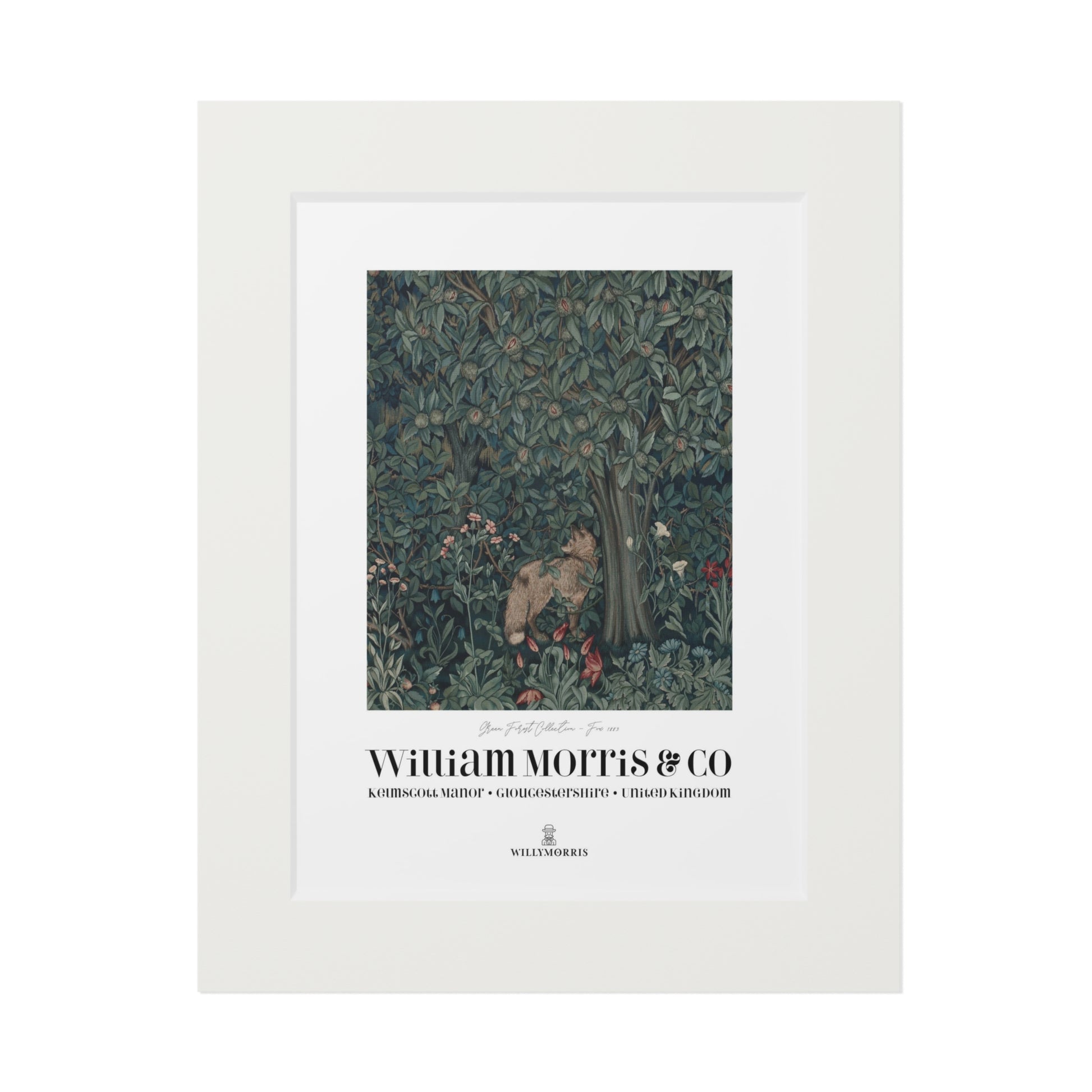 Framed artwork with 'William Morris & Co' branding on a white background
