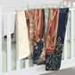 A Sherpa fleece blanket with a floral and angelic pattern inspired by William Morris' work.