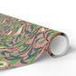 Roll of decorative paper with a floral pattern on a white background