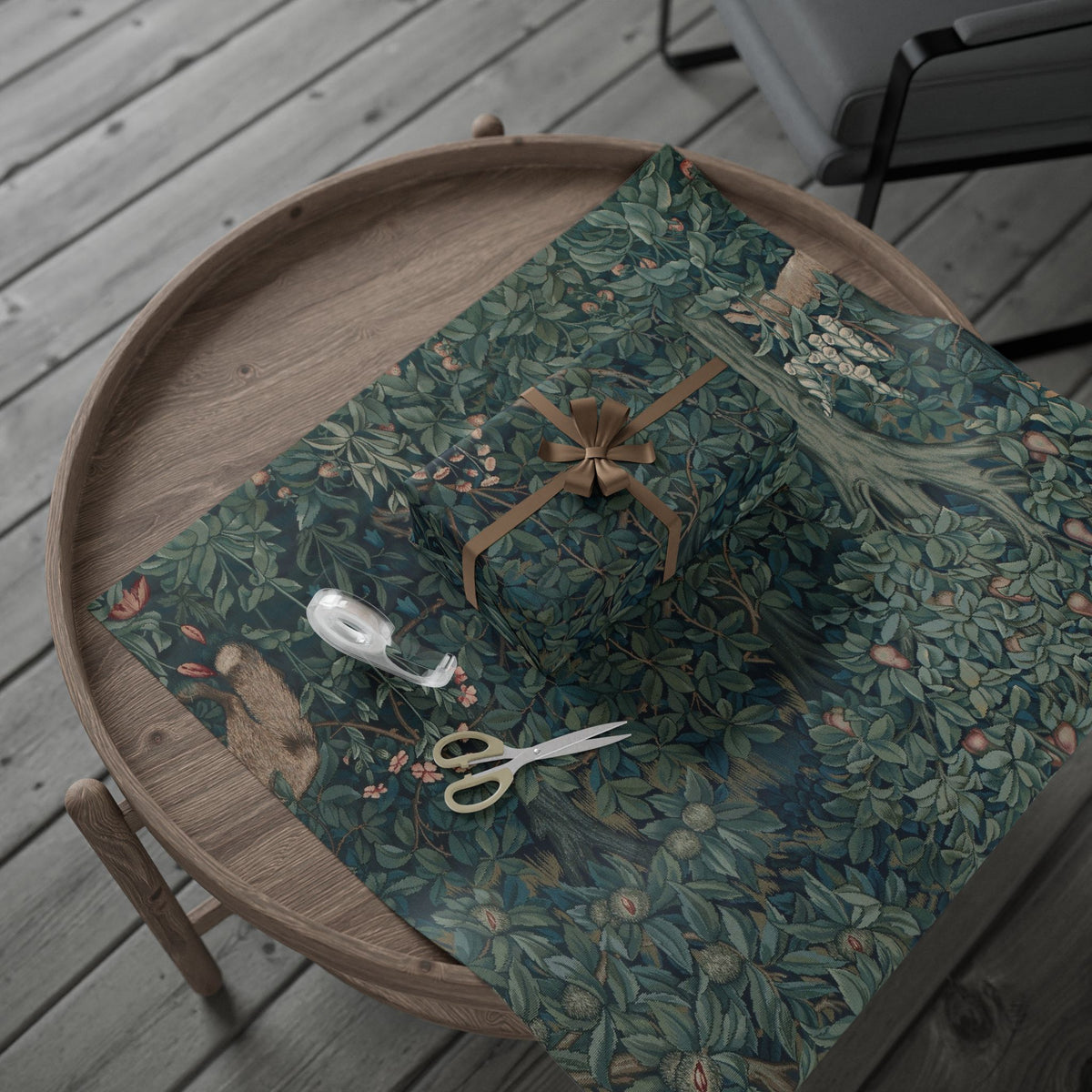 Gift Wrapping Paper inspired by William Morris - Greenery Collection (Rabbit & Fox)