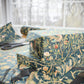Gift boxes with floral pattern on a table with scissors