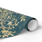 Roll of decorative paper with floral pattern on a white background