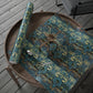 Decorative wrapping paper with a pattern on a wooden surface