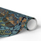 Roll of wrapping paper with a floral pattern on a white background