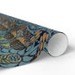 Roll of decorative paper with a tiger design on a white background