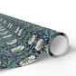 Roll of floral patterned paper on a white background