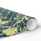 Roll of decorative paper with a colorful abstract design on a white background