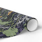 Roll of floral-patterned paper on a white background