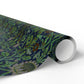 Roll of floral patterned paper on a white background