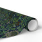Roll of floral patterned paper on a white background