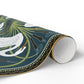 Decorative paper roll with bird and leaf design on a white background