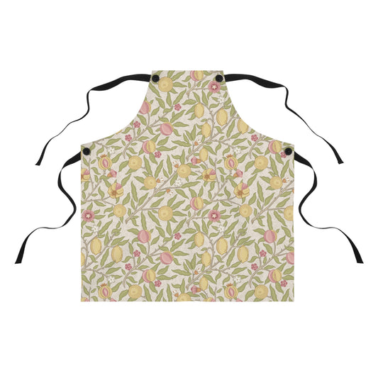 Floral patterned apron on a white background