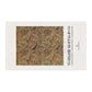 Decorative tea towel with leaf pattern and 'William Morris & Co' branding on a white background