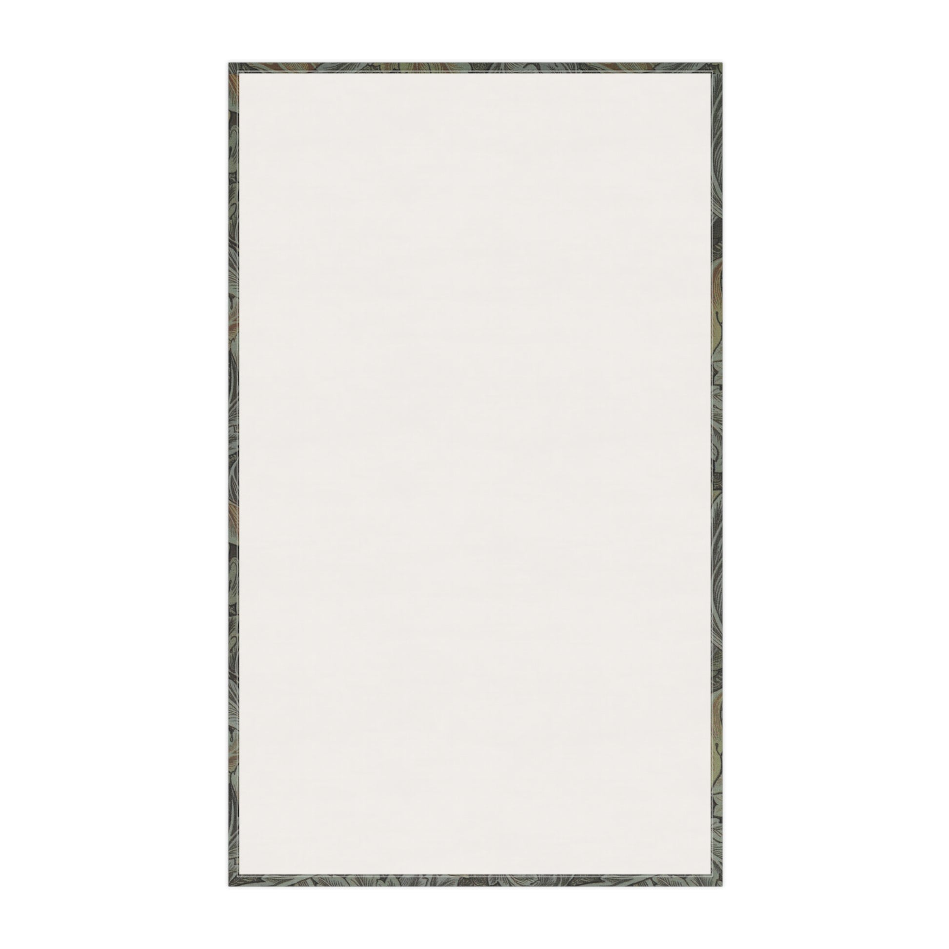 A kitchen tea towel with a floral pattern inspired by William Morris - Acanthus Collection in gray colour.