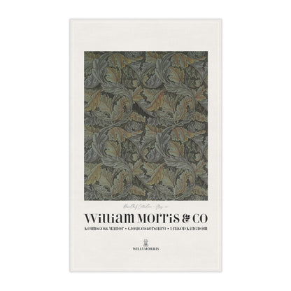 Tea towel with a patterned design and 'William Morris & Co' branding on a white background