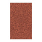 A kitchen tea towel with a floral and leaf William Morris & Co pattern, primarily in a brown and  colour.