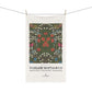 Floral patterned towel with 'William Morris & Co' branding on a white background