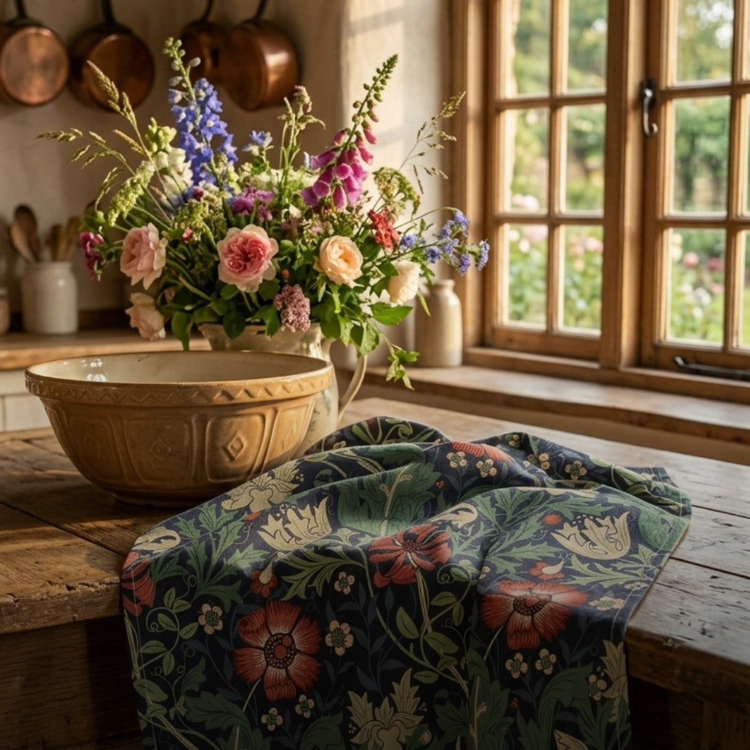 Monthly Tea Towel + Digital Art Print Subscription by William Morris - The Living Beautifully Club