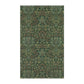 A kitchen tea towel with a floral garden pattern inspired by William Morris.
