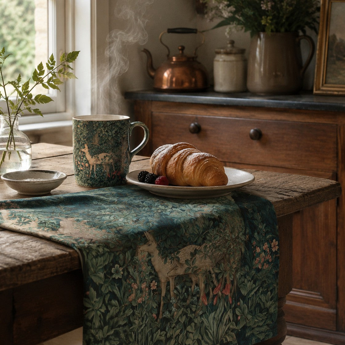 Monthly Tea Towel + Digital Art Print Subscription inspired by William Morris - The Living Beautifully Club