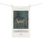 Tea towel with deer design and William Morris & Co branding on a white background