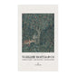 Tea towel with a nature-themed design and 'William Morris & Co' branding on a white background