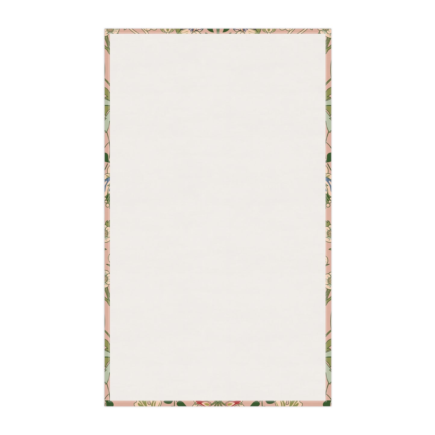 A kitchen tea towel with a floral pattern inspired by William Morris - Hyacinth Collection in a blossom colour theme.