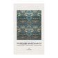Decorative tea towel with intricate pattern and 'William Morris & Co' branding on a white background
