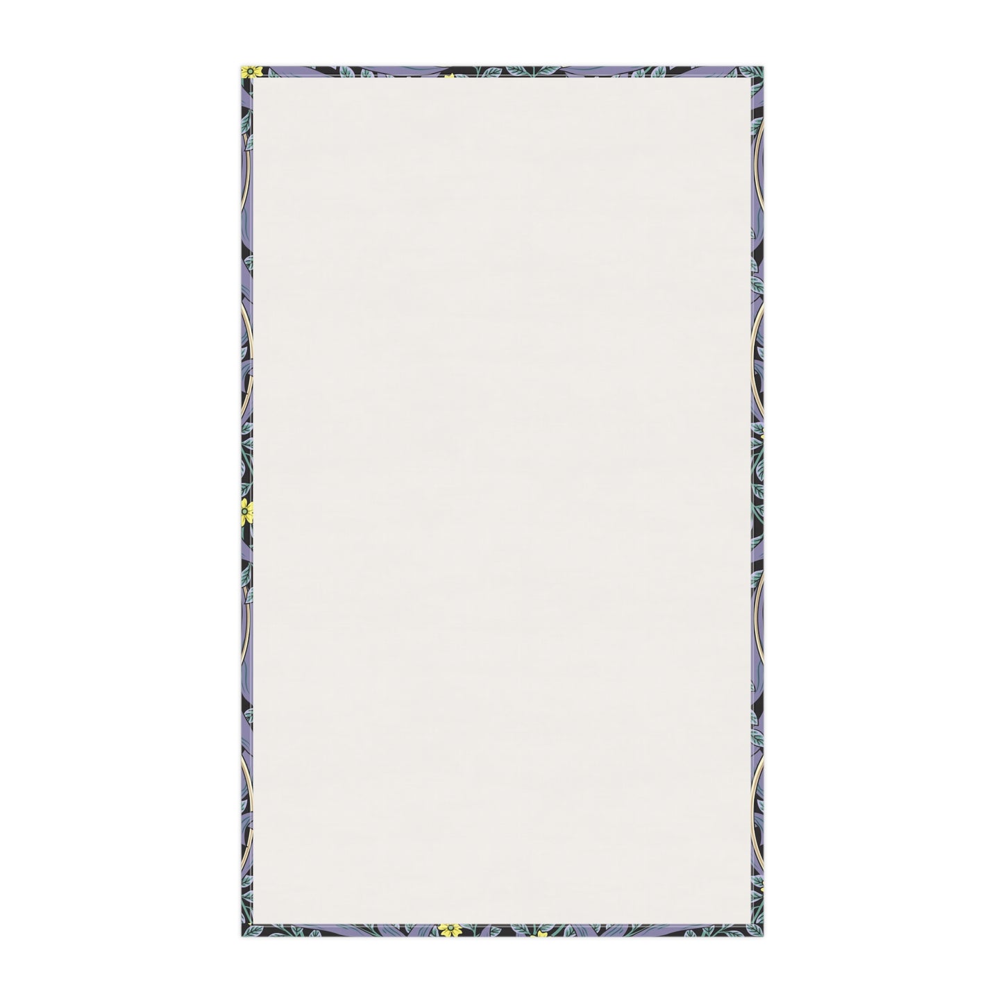 A kitchen tea towel with a floral pattern inspired by William Morris - Pimpernel Collection in lavender colour.