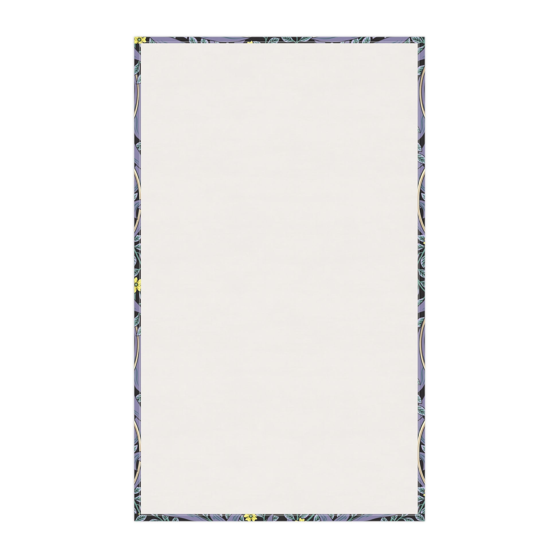 A kitchen tea towel with a floral pattern inspired by William Morris - Pimpernel Collection in lavender colour.