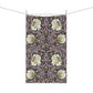 A kitchen tea towel with a floral pattern inspired by William Morris - Pimpernel Collection in a rosewood colour.