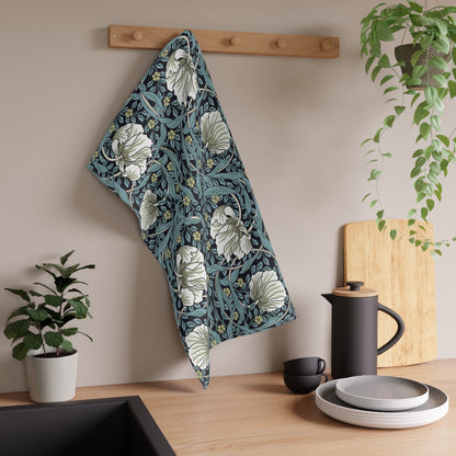 Kitchen Tea Towel inspired by William Morris - Pimpernel Collection (Slate)