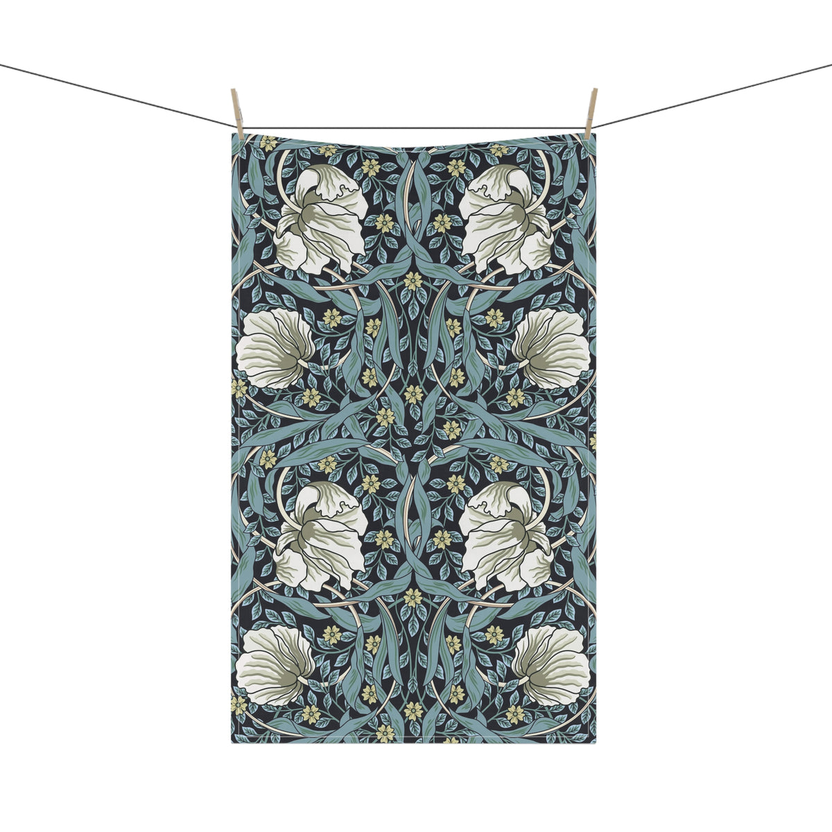 Kitchen Tea Towel inspired by William Morris - Pimpernel Collection (Slate)