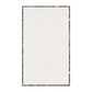 A rectangular kitchen tea towel featuring a repeating pattern of seaweed and yellow flowers on a green background.