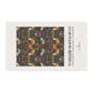 Kitchen Tea Towel designed by William Morris & Co in a red, blue, green and yellow floral pattern called Strawberry Thief Collection - Art Print on a Tea Towel