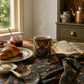 Kitchen Tea Towel inspired by William Morris - Strawberry Thief Collection (Ebony)