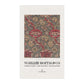 Tea towel with floral pattern and 'William Morris & Co' branding on a white background